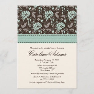 Invitations Brown de Fête de la mariée de Teal