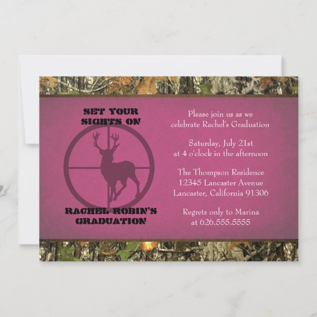 Invitations Camo Hot Pink (Devant)