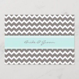 Invitations Chevron bleu gris de mariage