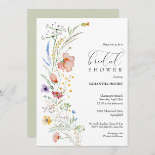 Invitations Chic Floral de douche nuptiale