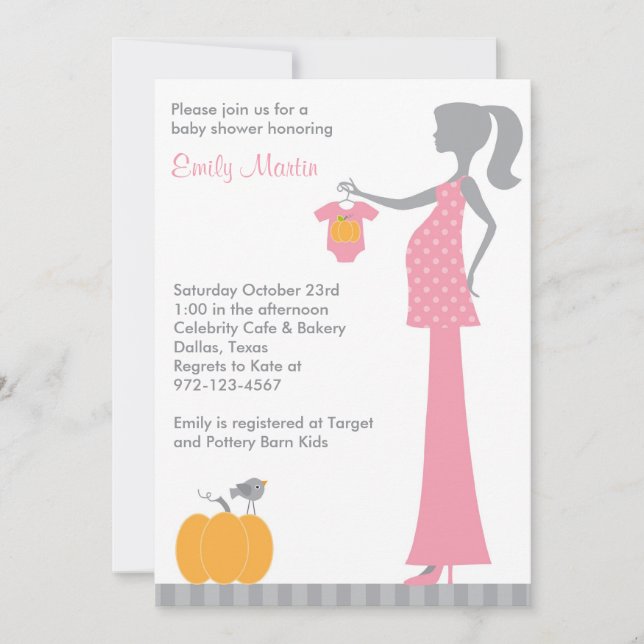 Invitations Chic Pink et Grey (Devant)