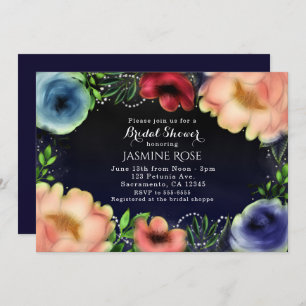 Invitations chics de soirée de lueur florale