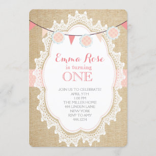 Invitations chics minables d'anniversaire de rose