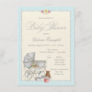 Invitations chics minables vintages de baby shower