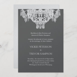 Invitations chiques de mariage de lustre