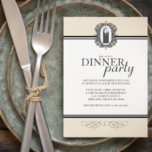 Invitations Classique Chic Dinner Party