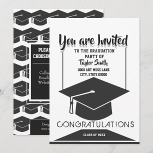 Invitations classiques à la fête de graduation noi