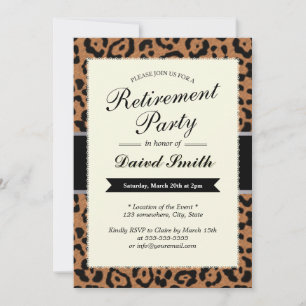 Invitations Classy Empreinte de léopard Retraite P