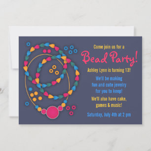 Invitations Colorées de bijoux en perle