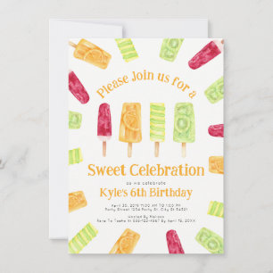 Invitations Colorées Summer Popsicle Party