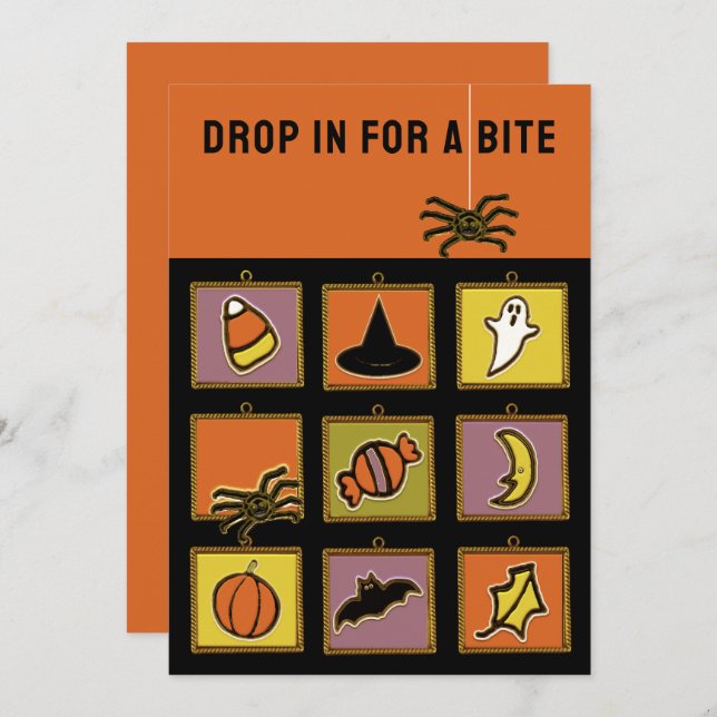 Invitations créatives de la fête d'Halloween (Devant / Derrière)