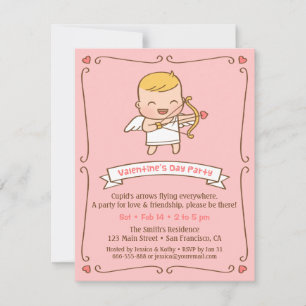 Invitations Cute Cupid Valentines Day Party