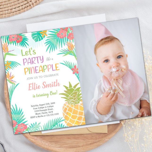 Invitations d'ananas avec photo (Pineapple Invitations with photo)