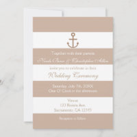 Invitations d'Ancres Brown et à rayures blanches
