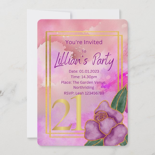 Invitations d'anniversaire (Devant)