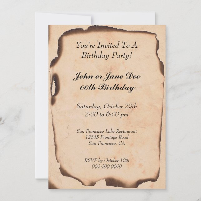 Invitations d'anniversaire (Devant)