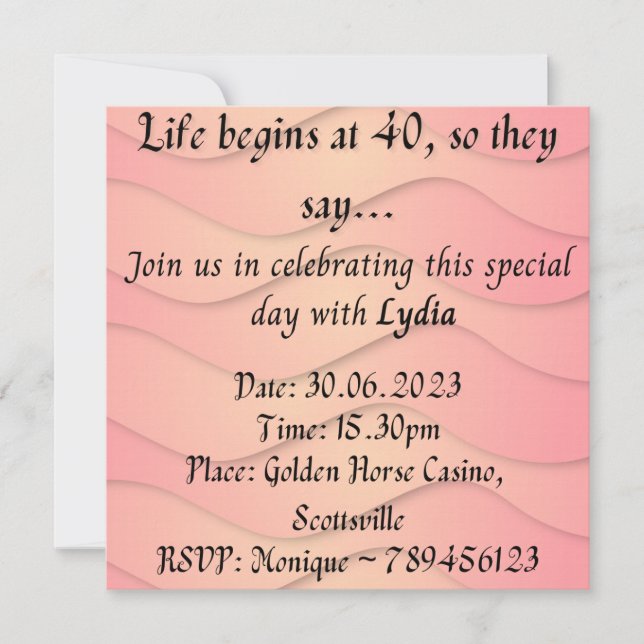 Invitations d'anniversaire (Devant)