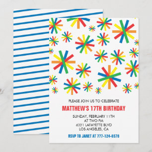 Invitations d'anniversaire 17 ans simples Garçon c