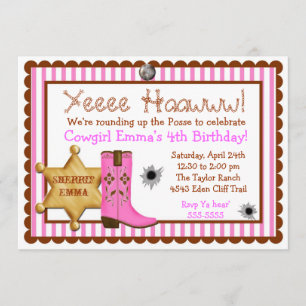 Invitations d'anniversaire à Cowboy Wild West