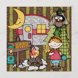 Invitations d'anniversaire au camping pour filles