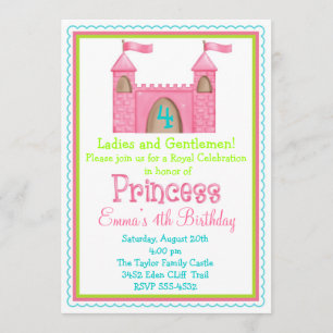 Invitations d'anniversaire au château de Fairy Pri