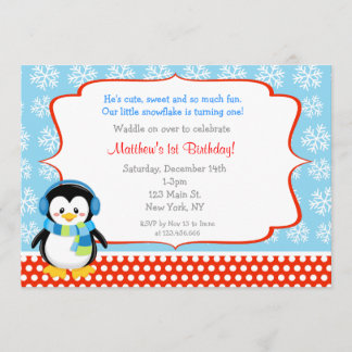 Invitations d'anniversaire au Feu de neige d'hiver