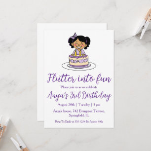 Invitations d'anniversaire aux papillons violets