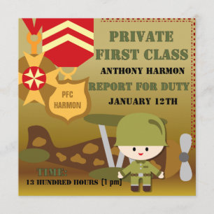Invitations d'anniversaire Customisées de l'Armée