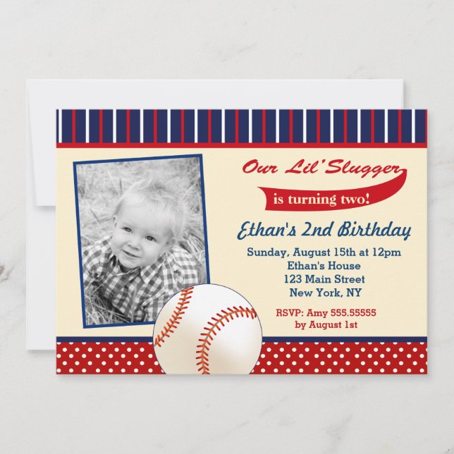 Invitations d'anniversaire de baseball (Devant)