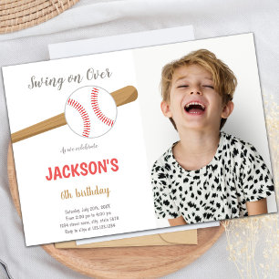 Invitations d'anniversaire de baseball avec photo