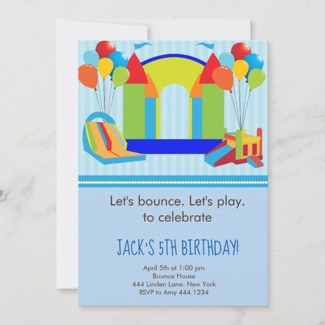 Invitations d'anniversaire de Bounce House (Devant)