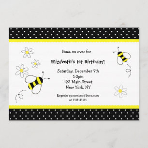 Invitations d'anniversaire de Bumble Bee