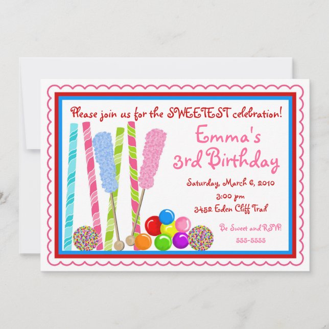 Invitations d'anniversaire de Candy (Devant)