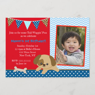Invitations d'anniversaire de Chien de Chien de Ch