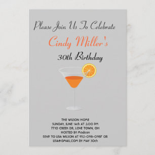 Invitations d'anniversaire de cocktail
