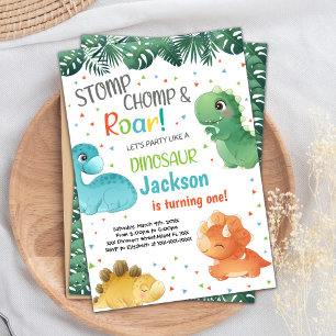 Invitations d'anniversaire de Dinosaur