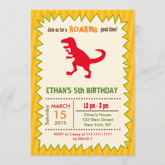 Invitations d'anniversaire de dinosaure