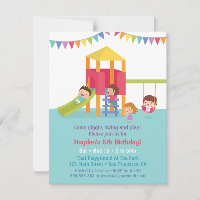 Invitations d'Anniversaire de enfant de la partie  (Devant)