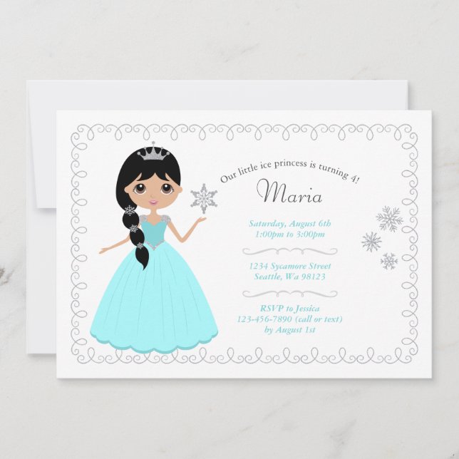 Invitations d'anniversaire de fille (Devant)