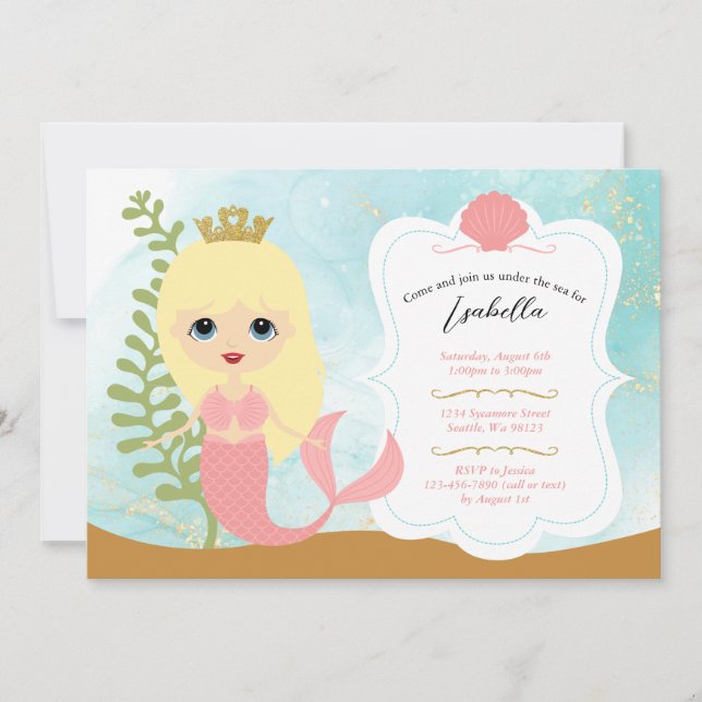 Invitations d'anniversaire de fille (Devant)
