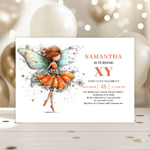 Invitations d'anniversaire de fille fée magique fl