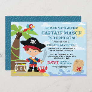 Invitations d'anniversaire de la fête du pirate