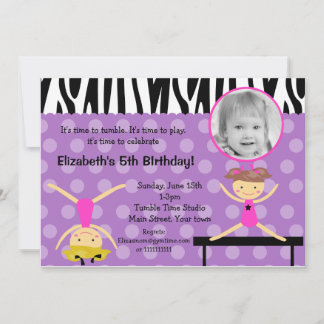 Invitations d'anniversaire de la Gymnastique