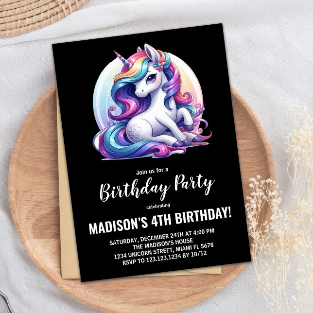 Invitations d'anniversaire de la licorne (Unicorn Birthday Invitations)