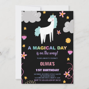 Invitations d'anniversaire de la licorne