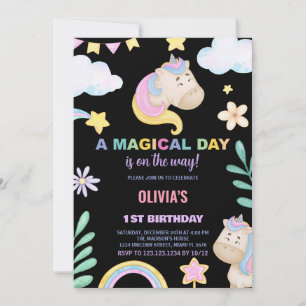 Invitations d'anniversaire de la licorne
