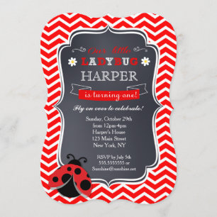 Invitations d'anniversaire de Ladybug