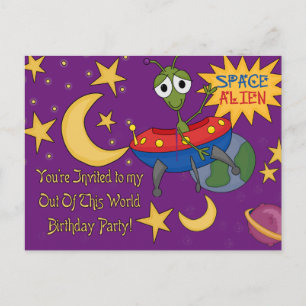 Invitations d'anniversaire de l'Alien spatial