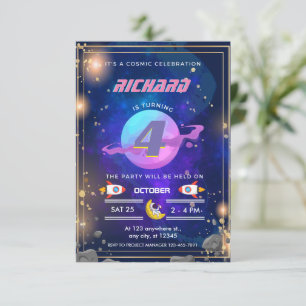 Invitations d'anniversaire de l'astronaute