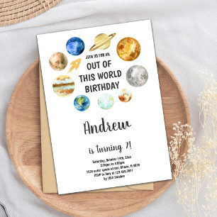 Invitations d'anniversaire de l'espace extra-atmos